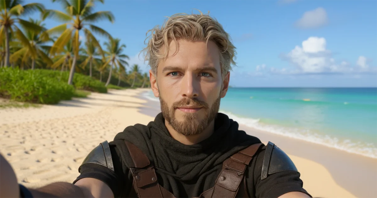 AI Caramba am Strand